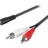 Cable-458Hq/10 Kabel Jack 3,5Mm 3Pin Wtyk,Rca Wtyk X2 10M Czarny Ekranowany