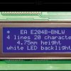 EA T204B-BNLW LCD module, 4x20, H:9.2mm, bl/ws, w.Bel.