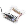 HU-013 DIY Harfa laserowa Interaktywna zestaw z siedmioma strunami laserowymi Regulowany ton Światła LED DC 5V Przenośny instrum