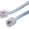 KAB55.3RJ12W Kabel telefoniczny, sześciożyłowy, płaski, biały - wtyk (PLUG) - wtyk (PLUG) 6p6c 3m