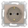 SEDNA Gniazdo pojedyncze z uziemieniem schuko z przesłonami zaciski bezgwintowe satynowe SDN3001768 SCHNEIDER ELECTRIC
