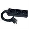 Przedłużacz sieciowy czarny 3x gniazdo 3,0m EPS-303-2