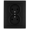 Gniazdo Podwójne Z Uziemieniem Czarne Podtynkowe Wesa Lc-16C