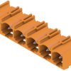 Pin header, 6 pole, pitch 7.62 mm, angled, orange, 1472530000