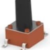 Short-stroke pushbutton, Form A (N/O), 50 mA/24 VDC, unlit , actuator (black, L 5.9 mm), 1.56 N, SMD, 1571563-9