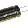 Kondensator 2200 μF 25V dc Otwór przelotowy Panasonic Przewód promieniowy roztaw: 5 mm