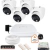 Zestaw monitoringu IP Dahua 4 kamery kopułkowe 6Mpx Dysk 1TB