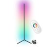 Lampa Stojąca Narożna Podłogowa Czarna 20W Rgb Zmiana Kolorów Pilot