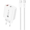Ładowarka Sieciowa A6MaxC 20W Biała, Kabel USB-C/USB-C 1m