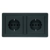 Q.1/Q.3 Gniazdo SCHUKO kompletne, samozaciski, antracyt aksamit, lakierowany 47236086