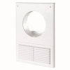 Kratka wentylacyjna z siatką 250x180mm i wejściem okrągłym fi 100mm biała MW100AKU