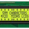 Wyświetlacz monochromatyczny LCD, , Alfanumeryczny, Midas