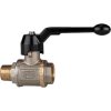 Ball valve, L 56 mm, 80 bar, brass, nickel-plated, for hose systems/industrial installation, 147603