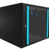 Szafa rack montowana na ścianie Extralink Lite 9U 530x400 Czarna z półką
