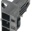 Pin header, 3 pole, pitch 5 mm, angled, black, 1063170000