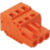 Socket header, 3 pole, pitch 5.08 mm, angled, orange, 231-303/026-000