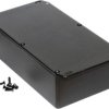 Aluminum die cast enclosure, (L x W x H) 192 x 112 x 61 mm, black (RAL 9005), IP54, 1590R1FLBK
