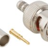 BNC plug 50 Ω, RG-58, RG-141, LMR-195, Belden 7806A, Belden 9311, crimp connection, straight, 112120