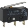 Subminiature snap-action switch, On-On, solder connection, hinge lever, 0.49 N, 5 A/125 VAC, 3 A/250 VAC, IP40, SS-5GL
