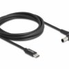 Delock Kabel do ładowania USB Złącze męskie USB-C®, Wtyczka DC 4,3 mm 1.50 m czarny 87981