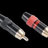 Pair of RCA Plugs - Red & Black - HD-290, Metal