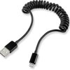 Renkforce Kabel USB USB 2.0 Złącze męskie USB-A, Złącze męskie Lightning 0.95 m czarny kabel spiralny RF4087422