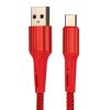 Przyłącze micro USB - QC3.0- 3.6A czerwone 1m