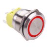 Red LED On-(On) Momentary 22mm Vandal Push Button Switch DPDT