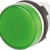 Pushbutton, illuminable, waistband round, green, front ring white, mounting Ø 22.3 mm, 46-2T00.10H0.000