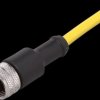 Sensor actuator cable, 1/2"-Cable socket, straight, C to open end, 3 pole, 5 m, PVC, yellow, 4 A, E10191