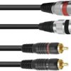 Kabel adaptera OMNITRONIC 2xXLR (M) / 2xCinch 1,5m czarny