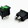 Przełącznik kołyskowy 4 pin, podświetlany 12V, zielony stabilny ON-OFF