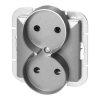Gniazdo podwójne p/t 2x2P Pearl, 16A, 250V, PT-5PR, srebrny,OR-OE-7706/2P/R/G