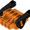 Socket header, 4 pole, pitch 5.08 mm, angled, orange, 1087270000
