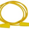 Przewód pomiarowy; 22.100.100.3; 2x wtyk bananowy; 4mm; 1m; PVC; 0,75mm2; żółty; 15A; 60V; mosiądz niklowany; Amass; 3.106.100