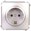 Simon Basic Gniazdo Wtyczkowe Z Uziemieniem Schuko 16A 250V Srebrny Mat...