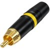 REAN Wtyk RCA Cinch na kabel do 6,1mm pozłacany czarno-zółty NYS373-4