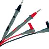 Test lead kit with (2 x test probe, straight) to (2 x 4 mm plug, angled), 1.2 m, red/black/gray, CAT III, CAT IV, PAN PK2F