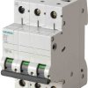 Wyłącznik nadprądowy MCB, Typ C, 3-biegunowy, 63A, 400V, 72V, na szynę DIN, Siemens 5SL4363-7, 5SL4