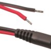 DC connection cable, 2 m, red/black, plug 1.7 x 4 mm, straight to open end, 072088