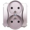 Simon Basic Gniazdo podwójne z/u 16A, 250 V stal inox BMGZ2Mz.01/21