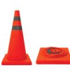 Perel Opvouwbare Oranje/Grijze Reflecterende Kegel - 45 cm