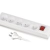 Przedłużacz z wyłącznikiem 5-gniazd b/u 10A 3m /OMY 2x1/ biały PS-560WS T-105980