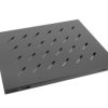 Półka do szaf 19 800mm czarna LANBERG (1U/465x500mm udźwig do 20kg, montaż 4 punktowy) AK-1003-B