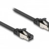kabel LAN Delock 80178, 1 szt., RJ45, CAT 8.1, U/FTP, 0.50 m, czarny