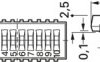 DIP switche, 10 pole, straight, 100 mA/6 VDC, CHS-10MA