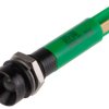 Lampka kontrolna do montażu panelowego 24V ac/dc, zielona 8mm LED Końcówka lutownicza RS PRO