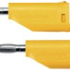 Measuring lead with (4 mm plug, spring-loaded, straight) to (4 mm plug, spring-loaded, straight), 500 mm, yellow, PVC, 1.0 mm²,
