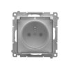 SIMON 55 Gniazdo pojedyncze z uziemieniem szybkozłącza IP44 bez uszczelki klapka transparentna jasnoszary mat TGZ1BCUZ.01/114A K