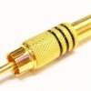 Wtyk RCA (chinch) lutowany na przewód złoty 6,7mm, czarny